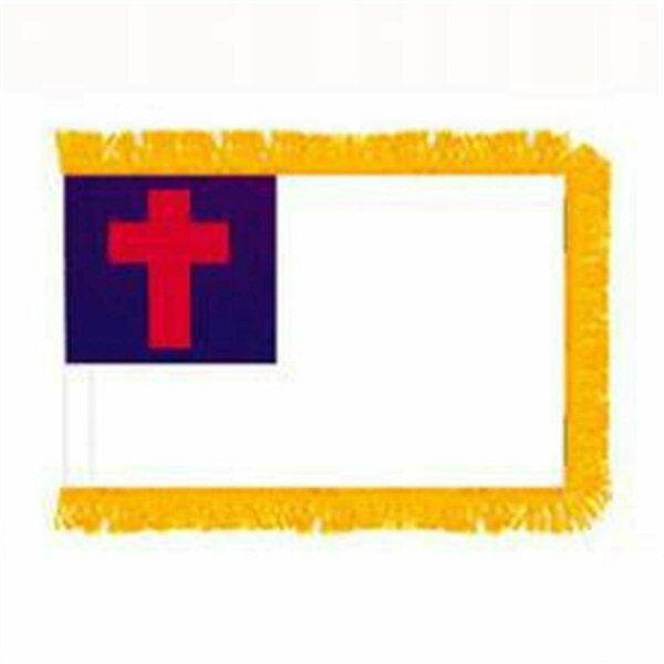 Ss Collectibles 4 ft. X 6 ft. Colonial Nyl-Glo Christian Flag with Fringe SS2753950